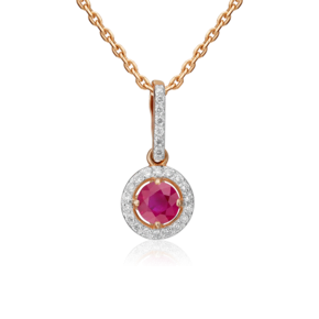 Подвеска из красного золота с рубином и бриллиантами 03-0407-00-107-1110-30