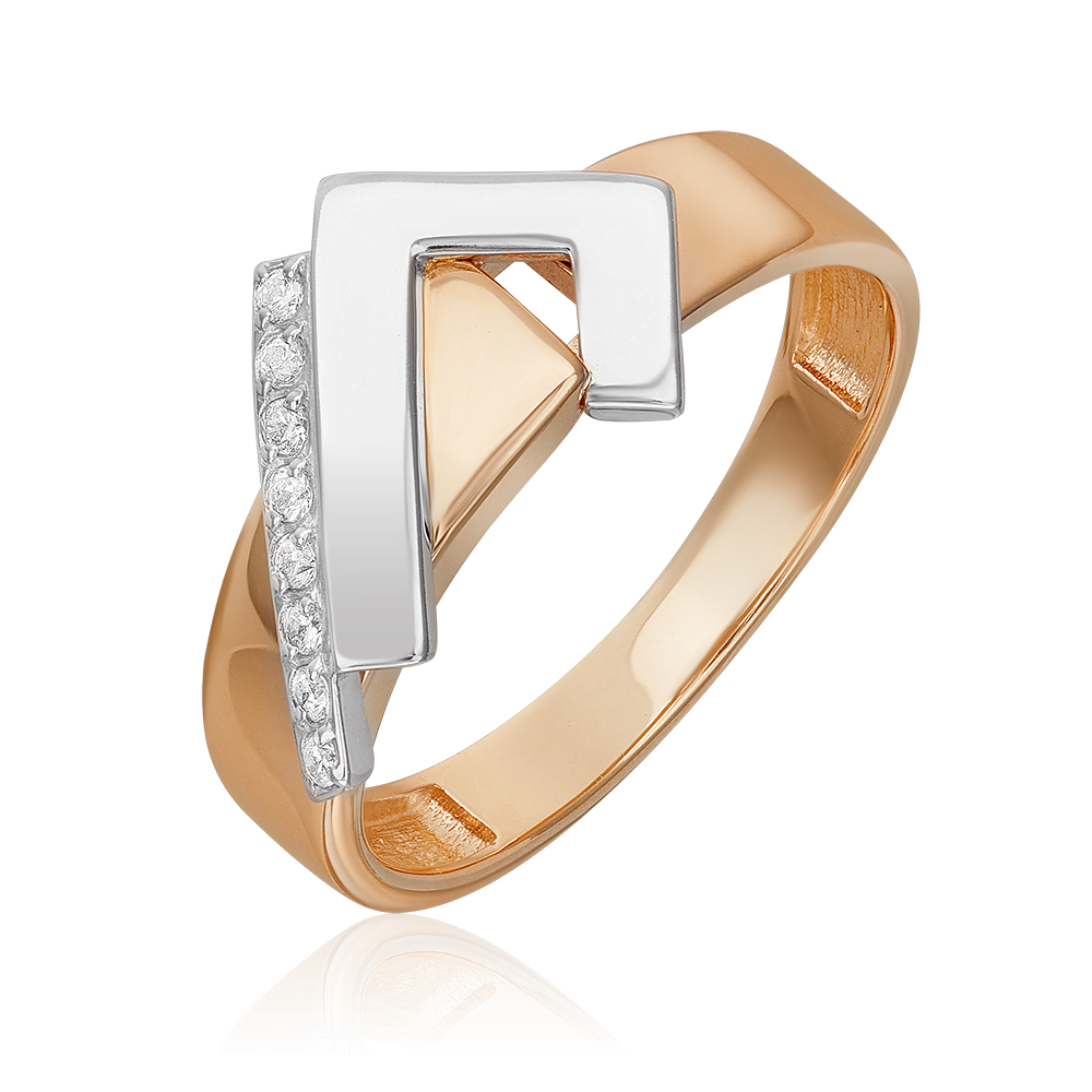 Кольцо из комбинированного золота с фианитами 01-5681-00-401-1111