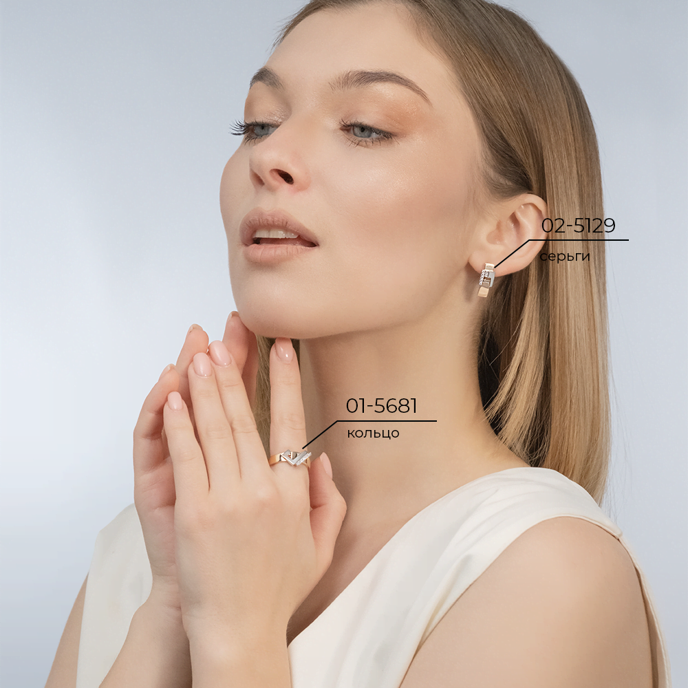 Кольцо из комбинированного золота с фианитами 01-5681-00-401-1111