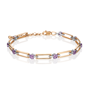 Браслет из комбинированного золота с аметистами 05-0637-00-203-1111-57