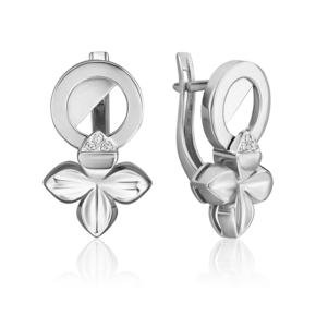Серьги с английским замком из белого золота с бриллиантами 02-4982-00-101-1120