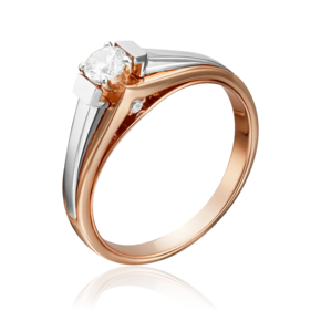 Помолвочное кольцо из комбинированного золота с фианитами 01-5184-00-501-1111-38
