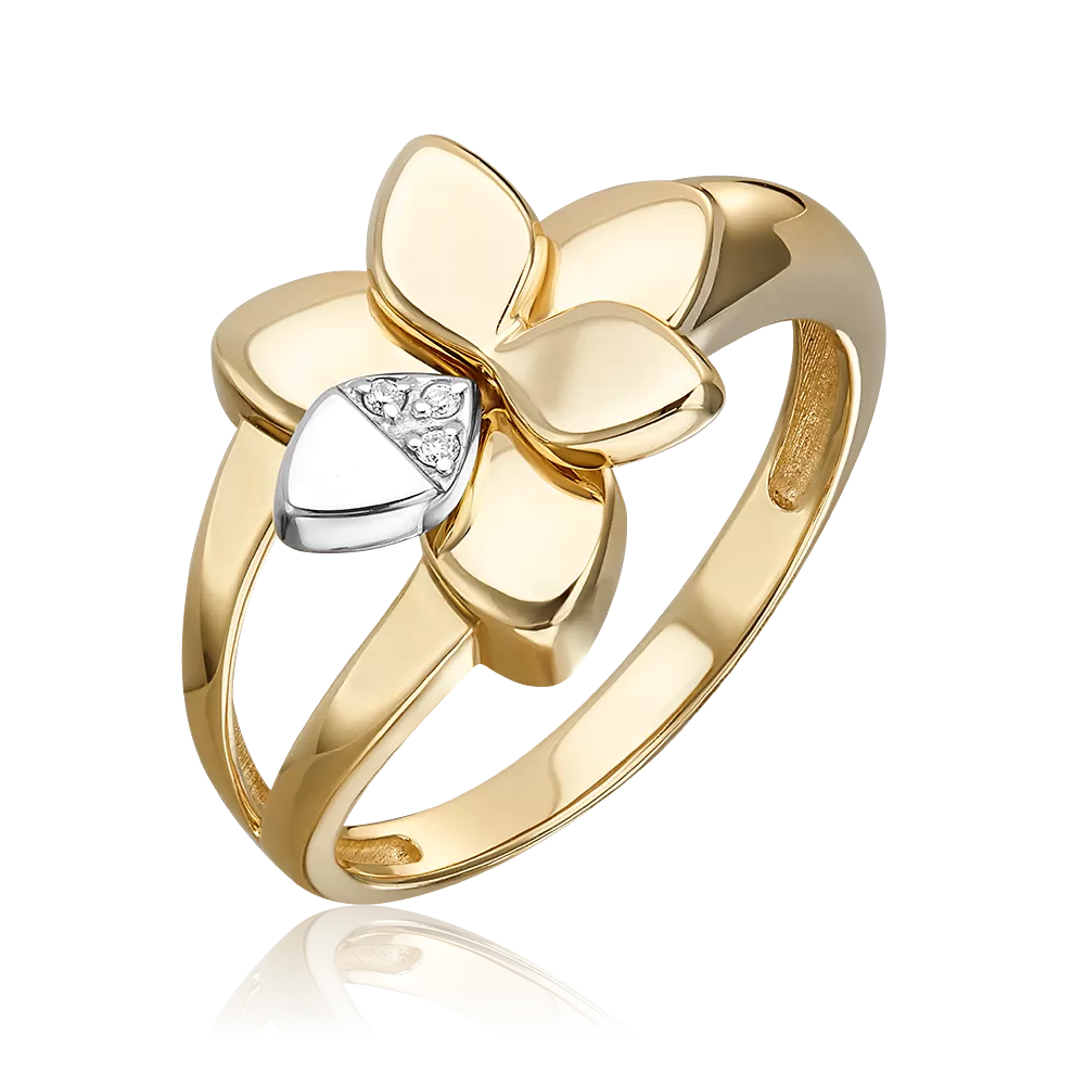 Кольцо из комбинированного золота с бриллиантами 01-5604-00-101-1121