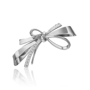 Брошь «Бант» из белого золота с фианитами 04-0221-00-401-1120-48