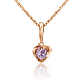 Подвеска «Сердце» из красного золота с аметистом 03-3003-00-203-1110-57