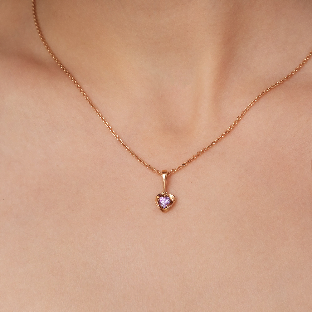 Подвеска «Сердце» из красного золота с аметистом 03-3003-00-203-1110-57