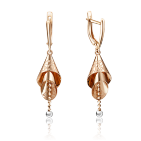 Серьги с английским замком из красного золота