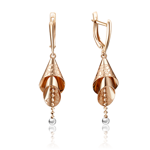 Серьги с английским замком из красного золота 02-4137-00-000-1110-59