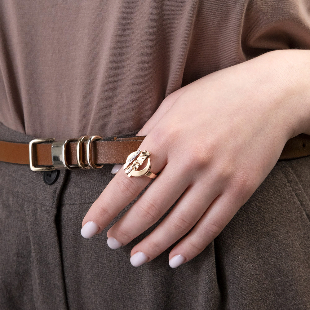 Кольцо «Индивидуальность» из комбинированного золота с натуральными топазами white 01-5655-00-201-1111