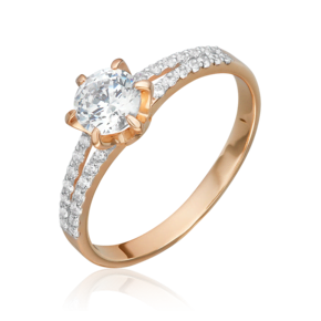 Кольцо из красного золота с фианитами 01-4511-00-501-1110-38