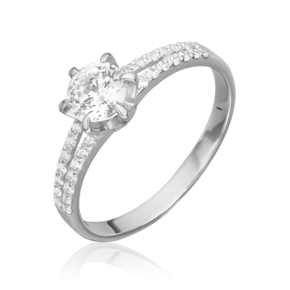 Кольцо из белого золота с фианитами 01-4511-00-501-1120-38