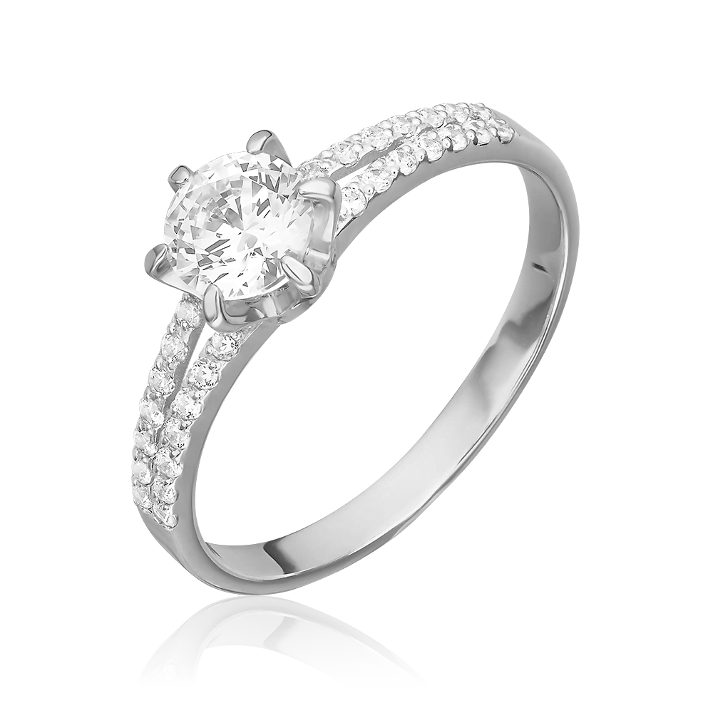 Кольцо из белого золота с фианитами 01-4511-00-501-1120-38