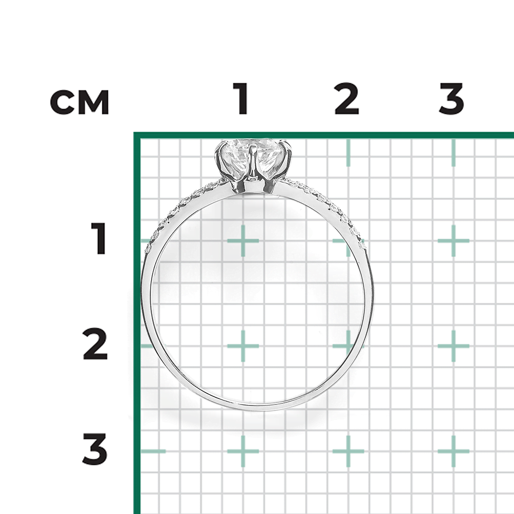 Кольцо из белого золота с фианитами 01-4511-00-501-1120-38