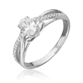 Кольцо из белого золота с фианитами 01-4513-00-501-1120-38