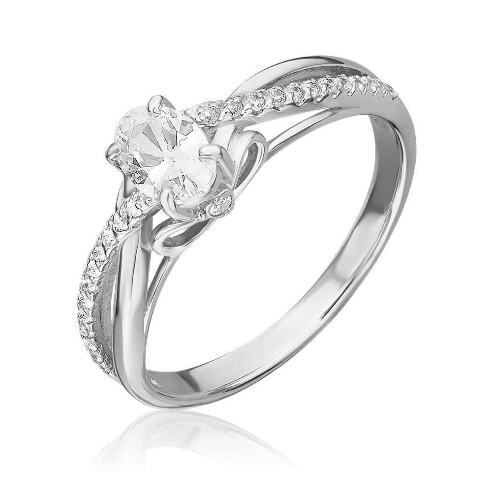 Кольцо из белого золота с фианитами 01-4513-00-501-1120-38