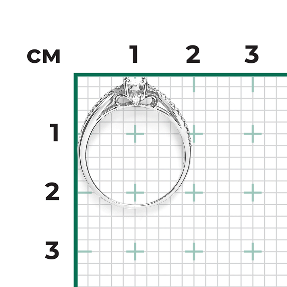 Кольцо из белого золота с фианитами 01-4513-00-501-1120-38