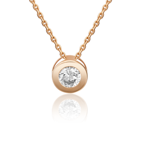 Подвеска-бегунок из красного золота с фианитом 03-3074-00-401-1110