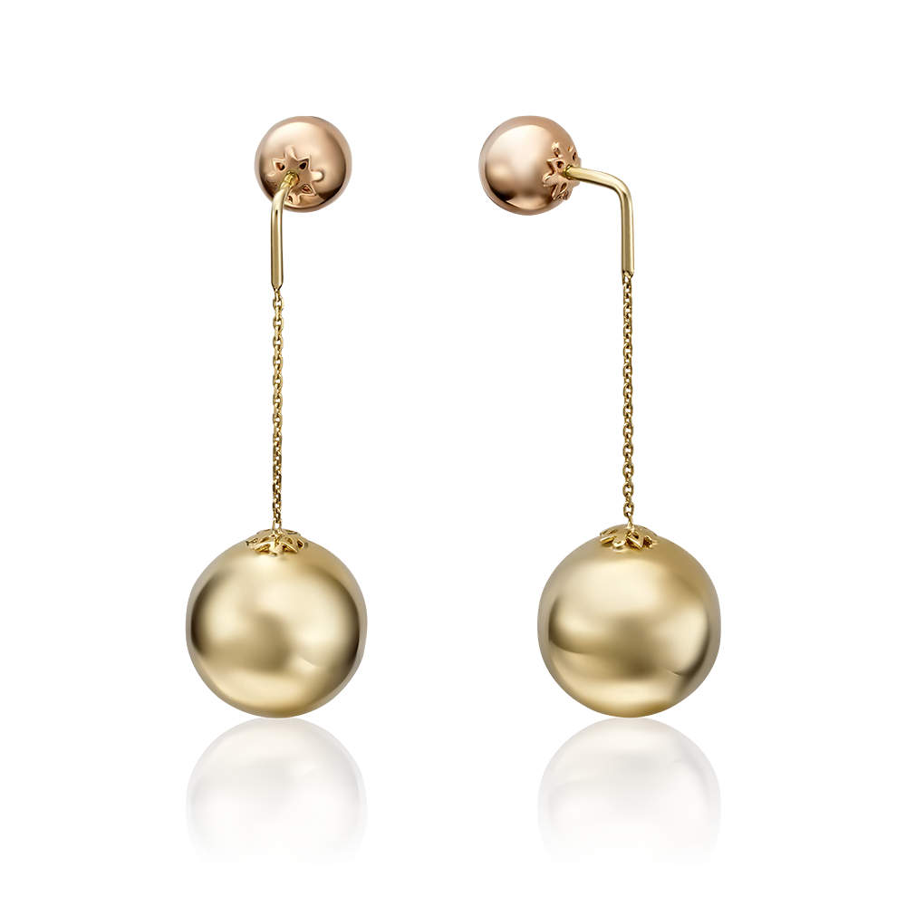 Серьги-пусеты из комбинированного золота 02-3571-01-000-1113-01