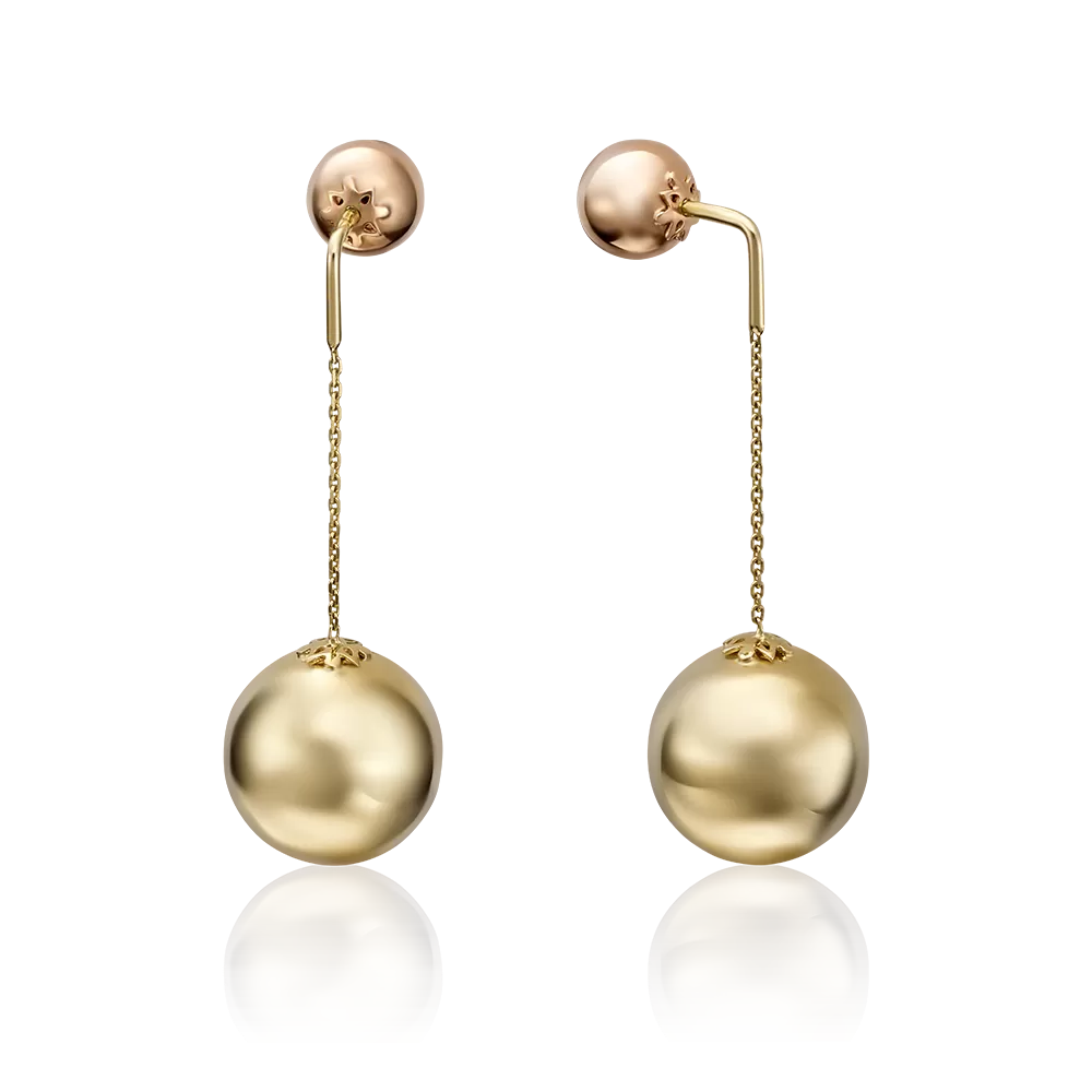 Серьги-пусеты из комбинированного золота 02-3571-01-000-1113-01