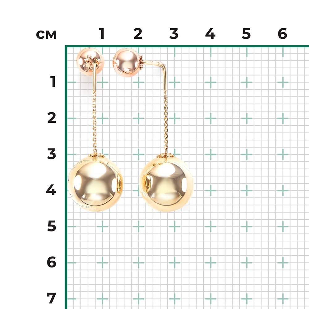 Серьги-пусеты из комбинированного золота 02-3571-01-000-1113-01