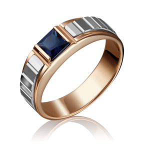 Печатка из комбинированного золота с сапфиром 01-5216-00-102-1111-30