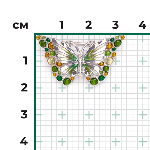 Брошь «Бабочка Лимонница» из серебра с эмалью 04-0259-00-000-0200-68