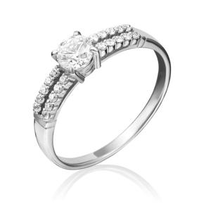 Помолвочное кольцо из белого золота с фианитами 01-1150-00-501-1120-38