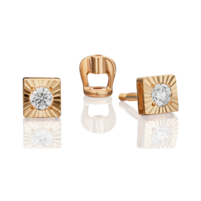 Серьги-пусеты из красного золота с бриллиантом 02-0644-00-101-1110-30