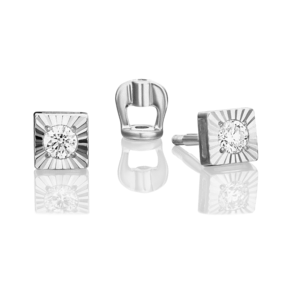 Серьги-пусеты из белого золота с бриллиантом 02-0646-00-101-1120-30
