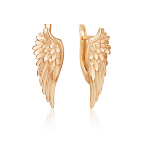 Серьги «Крылья Ники» с английским замком из красного золота 02-5435-00-000-1110