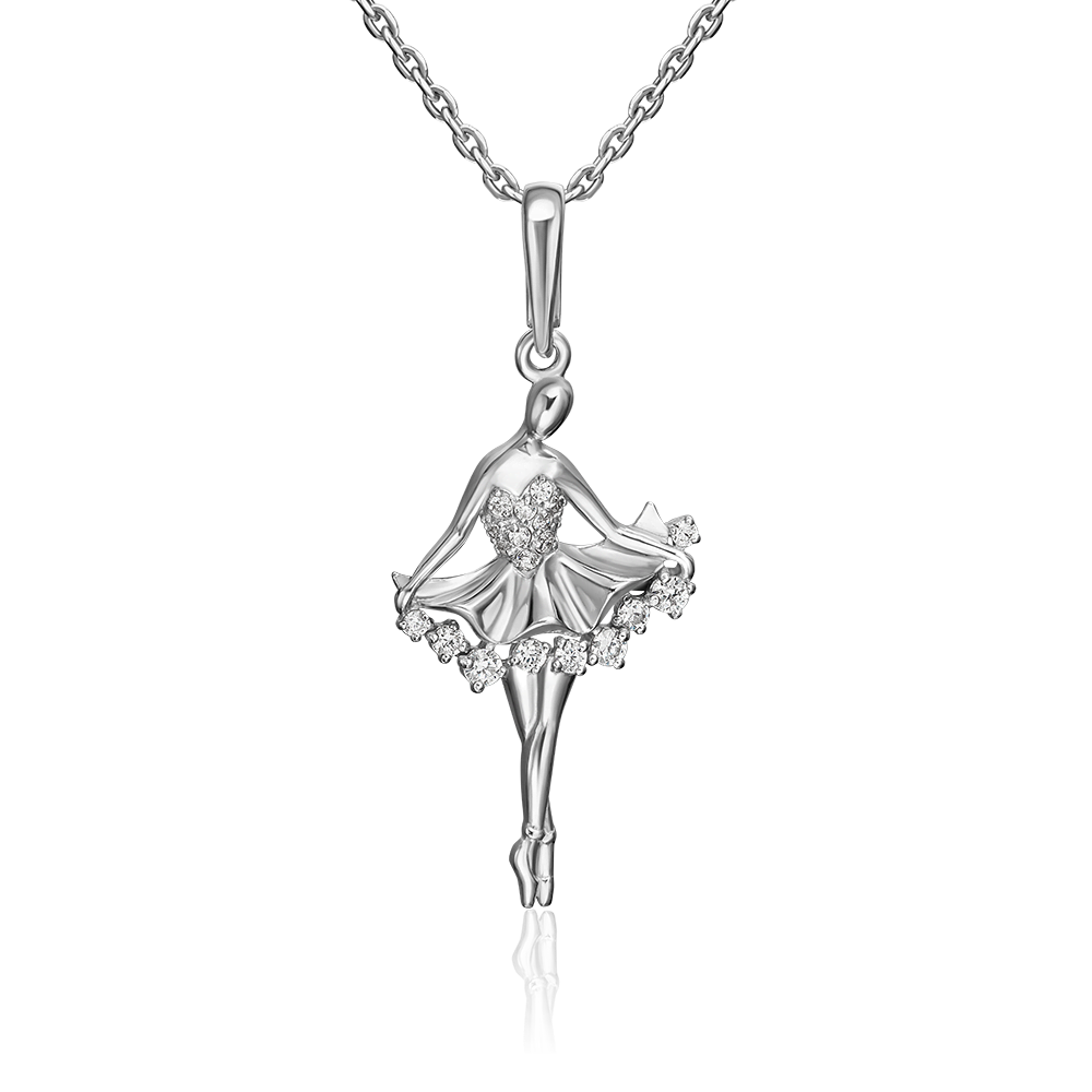 Подвеска «Балерина» из серебра с фианитами 03-2350-00-401-0200
