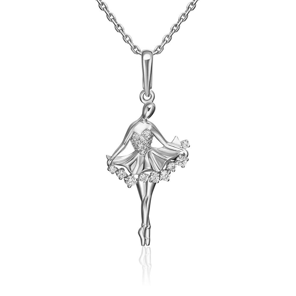 Подвеска «Балерина» из серебра с фианитами 03-2350-00-401-0200