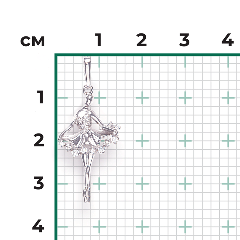 Подвеска «Балерина» из серебра с фианитами 03-2350-00-401-0200