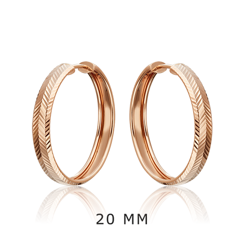 Серьги-конго из красного золота с алмазной гранью 02-4808-20-000-1110-19