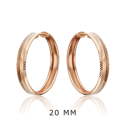 Серьги-конго из красного золота с алмазной гранью 02-4808-20-000-1110-19