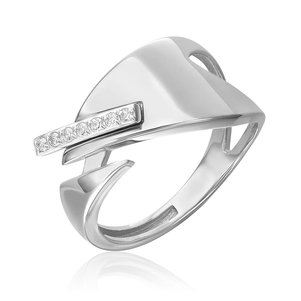 Кольцо из белого золота с фианитами 01-5666-00-401-1120