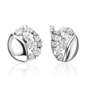 Серьги с английским замком из серебра с фианитами 02-5396-00-401-0200