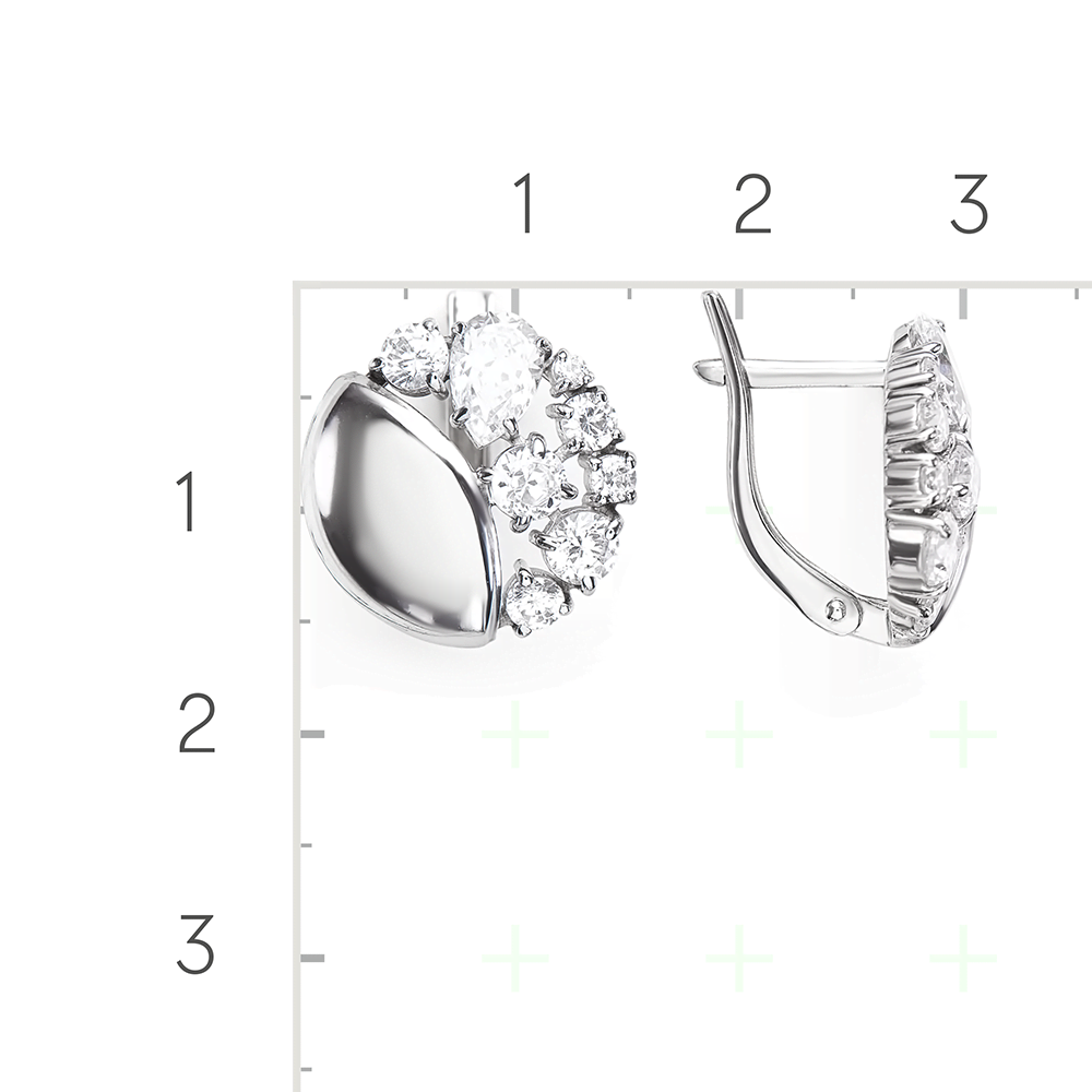 Серьги с английским замком из серебра с фианитами 02-5396-00-401-0200