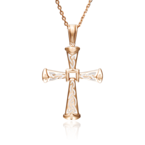 Декоративный крест из красного золота с эмалью 03-2347-01-000-1110-25