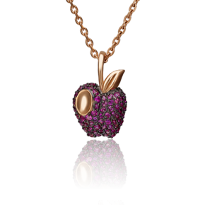 Подвеска «Яблоко» из красного золота с фианитами 03-2354-02-404-1110-33