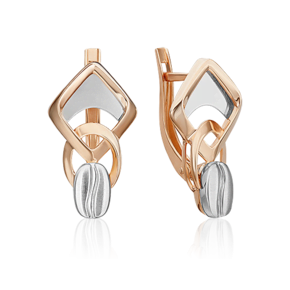 Серьги с английским замком из комбинированного золота 02-4906-00-000-1111