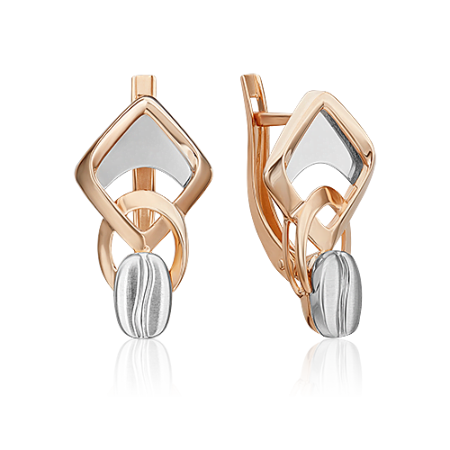 Серьги с английским замком из комбинированного золота 02-4906-00-000-1111
