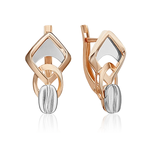 Серьги с английским замком из комбинированного золота 02-4906-00-000-1111
