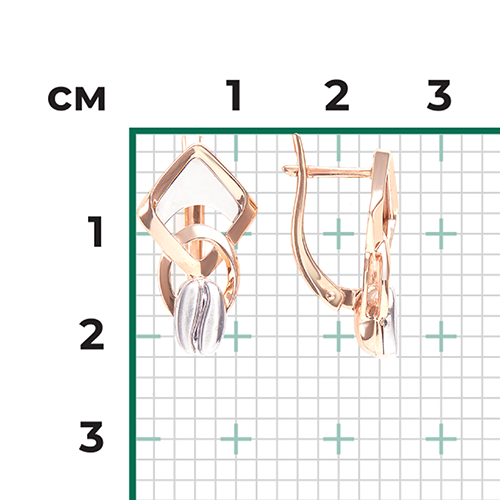 Серьги с английским замком из комбинированного золота 02-4906-00-000-1111