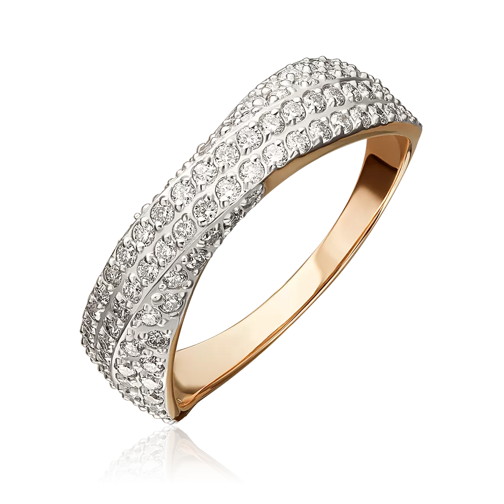 Кольцо из красного золота с бриллиантами 01-4109-00-101-1110-30