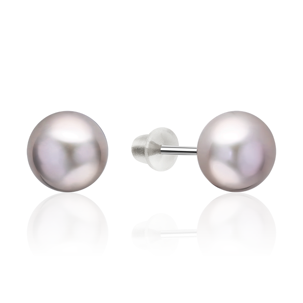 Серьги-пусеты из серебра с жемчугом культивированным 02-5669-02-301-0200