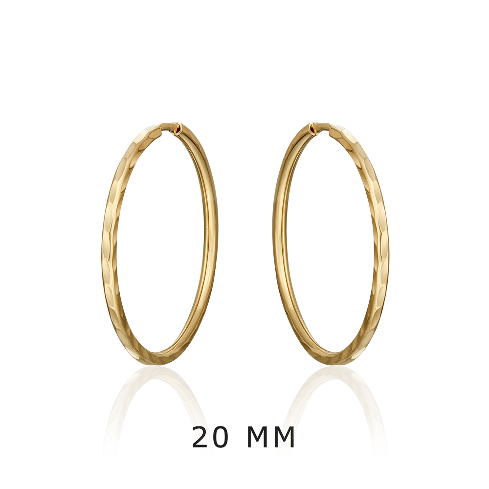 Серьги-конго из лимонного золота с алмазной гранью 02-0074-02-000-1130-19