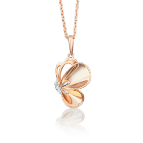 Подвеска «Мотылёк» из красного золота с фианитами 03-2620-00-401-1110-03