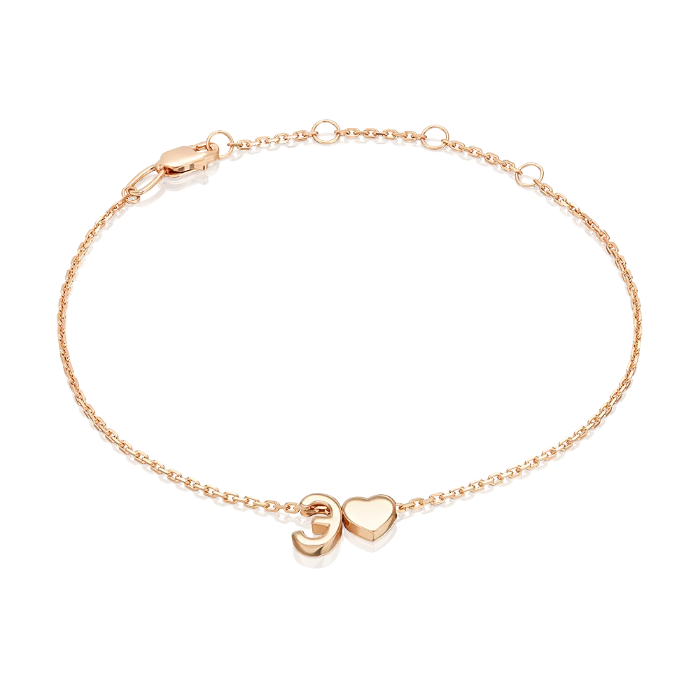 Браслет «Буква Э» из красного золота 05-0858-Э-000-1110