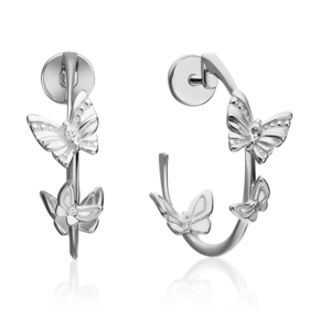 Серьги-пусеты «Бабочки» из серебра с сапфирами 02-4661-00-102-0200-72